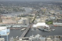 Blick von Sky Tower auf den Darling Harbour