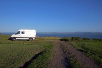 Traumhafter Stellplatz am Firth of Forth - genau gegenüber von Edinburgh. Allerdings nur mit 4x4 zu erreichen!